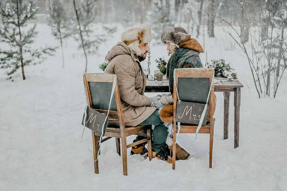 Зимняя свадебная фотосессия